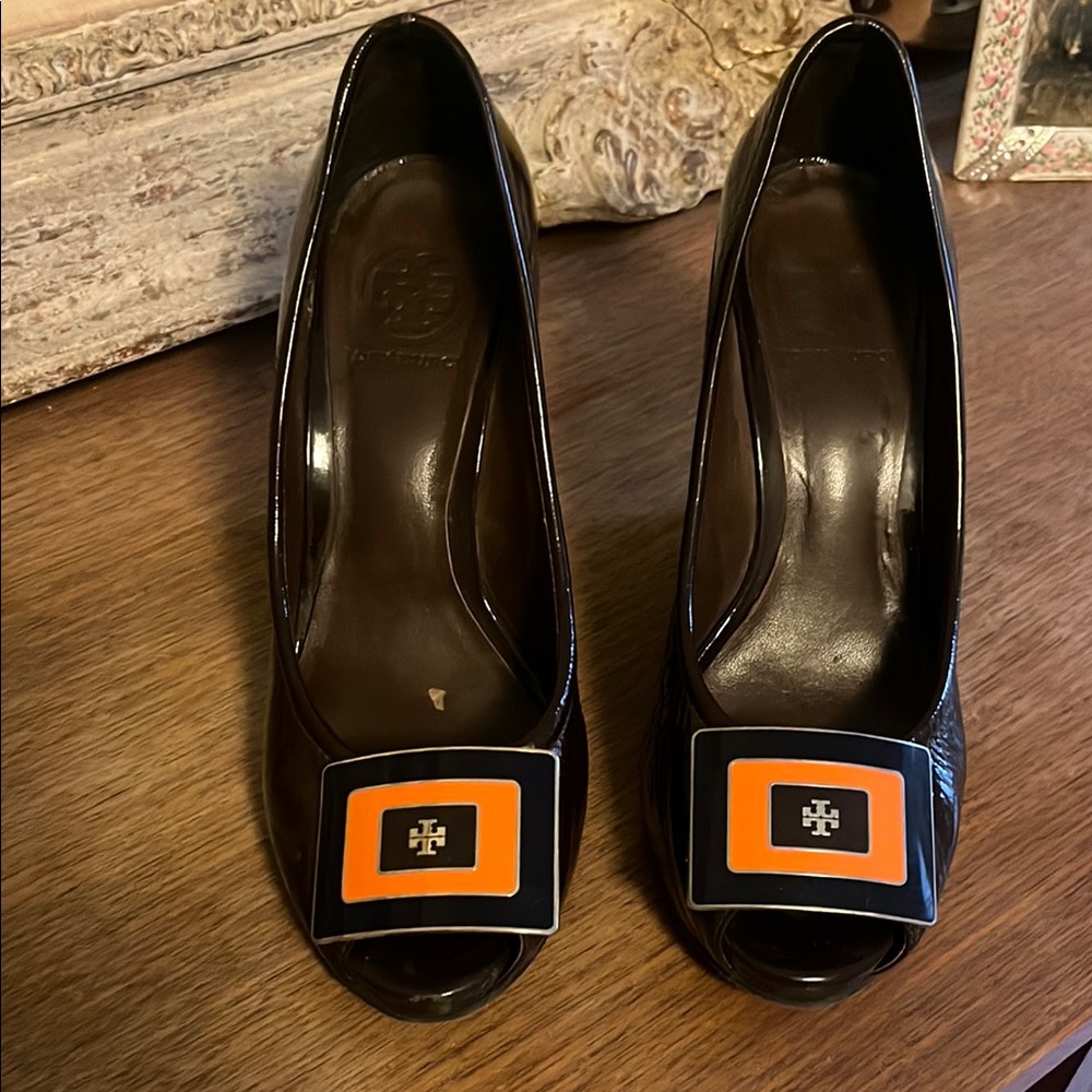 Tory Burch Black and Orange Women's Shoes